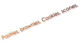 Pastries, brownies, Cookies, scones, 